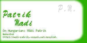 patrik madi business card